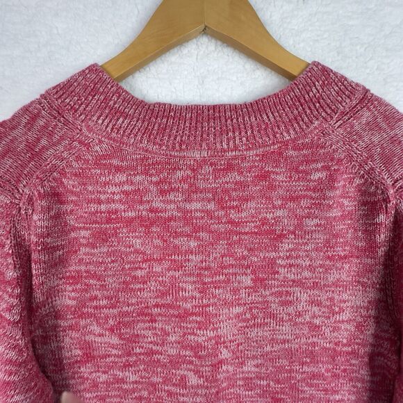 Gap Pink Marled Knit V-Neck Sweater XL Cotton - Picture 10 of 13